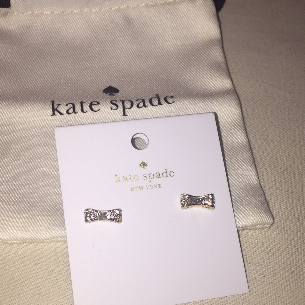 NWT Kate Spade ♠️ pave bow earrings
